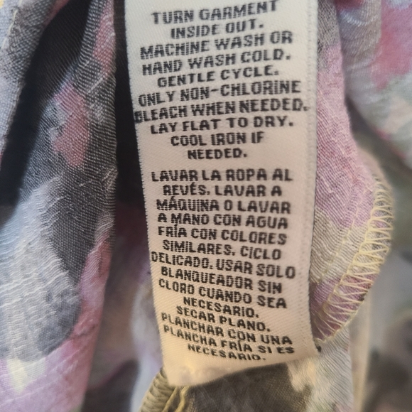 Zac and Rachel Watercolor Pastel Scoopneck Blouse Light Blue Pink Gray Size 3X - Picture 7 of 8